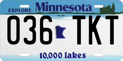 MN license plate 036TKT