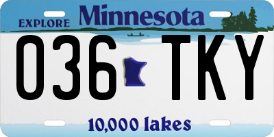 MN license plate 036TKY