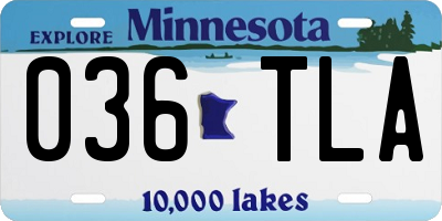 MN license plate 036TLA