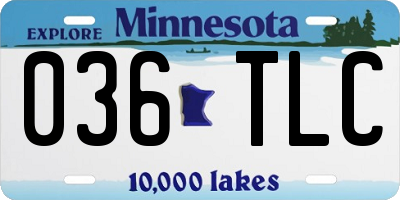 MN license plate 036TLC