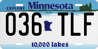 MN license plate 036TLF