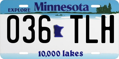 MN license plate 036TLH