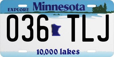 MN license plate 036TLJ