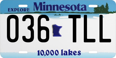 MN license plate 036TLL