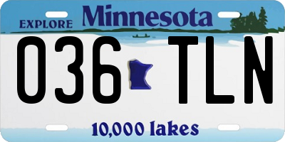 MN license plate 036TLN