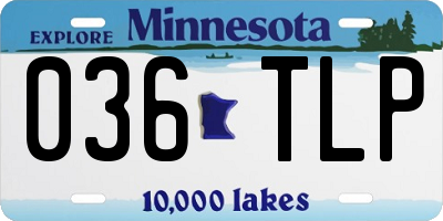 MN license plate 036TLP