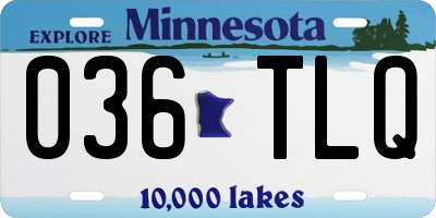 MN license plate 036TLQ