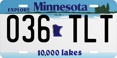 MN license plate 036TLT