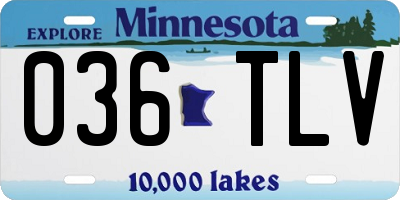 MN license plate 036TLV