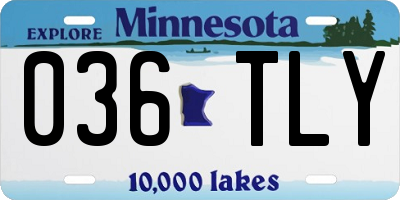 MN license plate 036TLY