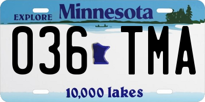MN license plate 036TMA