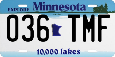 MN license plate 036TMF