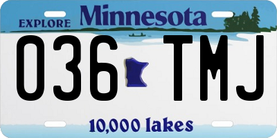 MN license plate 036TMJ