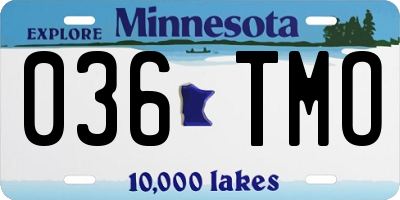 MN license plate 036TMO