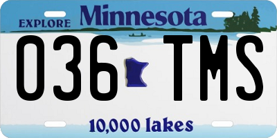 MN license plate 036TMS