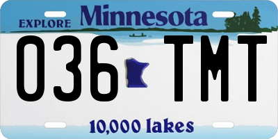 MN license plate 036TMT