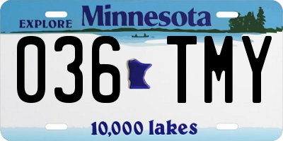 MN license plate 036TMY