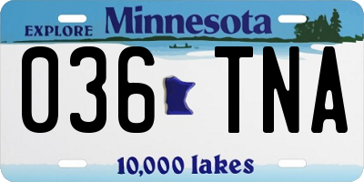 MN license plate 036TNA