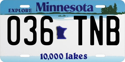 MN license plate 036TNB