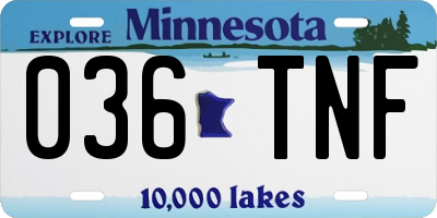 MN license plate 036TNF
