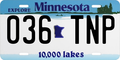 MN license plate 036TNP