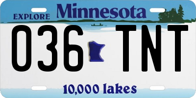 MN license plate 036TNT
