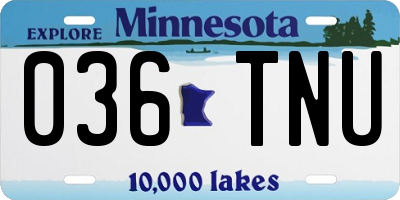 MN license plate 036TNU
