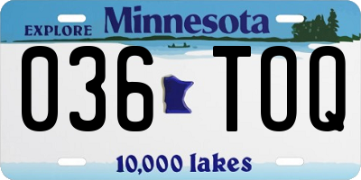 MN license plate 036TOQ