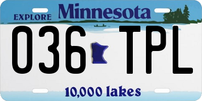 MN license plate 036TPL