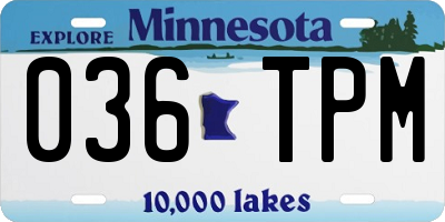 MN license plate 036TPM