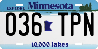 MN license plate 036TPN