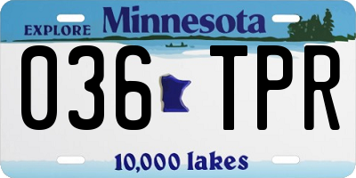 MN license plate 036TPR