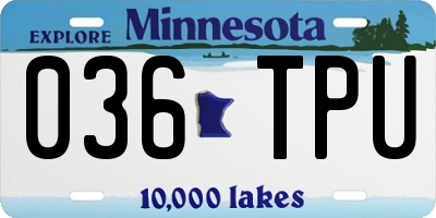 MN license plate 036TPU