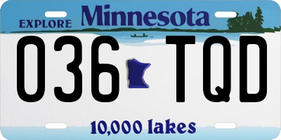 MN license plate 036TQD