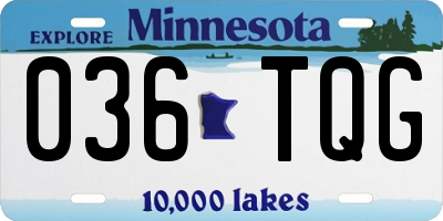 MN license plate 036TQG