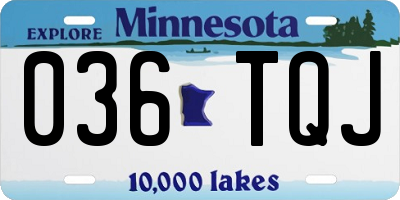 MN license plate 036TQJ