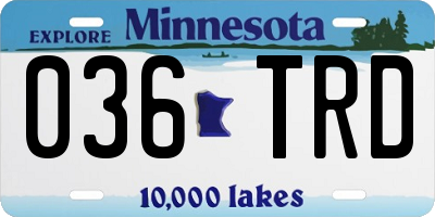 MN license plate 036TRD