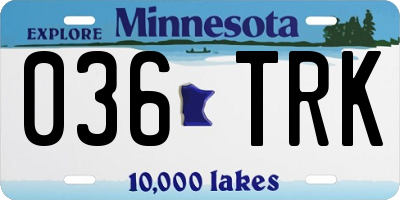 MN license plate 036TRK