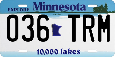 MN license plate 036TRM