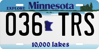 MN license plate 036TRS