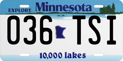 MN license plate 036TSI