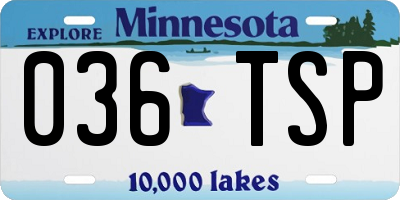 MN license plate 036TSP