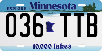 MN license plate 036TTB