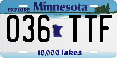MN license plate 036TTF