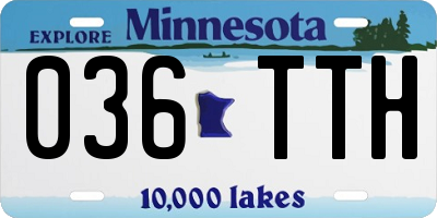 MN license plate 036TTH