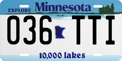 MN license plate 036TTI