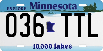 MN license plate 036TTL