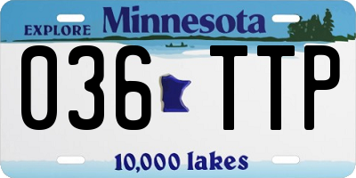 MN license plate 036TTP