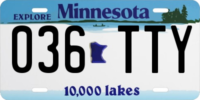 MN license plate 036TTY