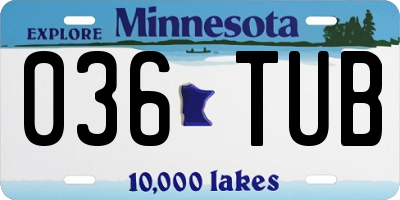 MN license plate 036TUB